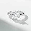 925 Silver 3ct Moissanite Classic Six-Prong Princess Single Row 9mm Ring-0-4