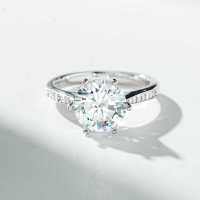 925 Silver 3ct Moissanite Classic Six-Prong Princess Single Row 9mm Ring-3 carats - (high carbon diamond) CBJZ442  No. 5