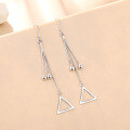 wholesale S925 Sterling Silver Fringe Tassel Ear Thread Long Triangle Rhombus European and American Fashion Ear Stud Cross-Border New Accessories-0-1