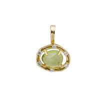 wholesale Zircon, new minimalist commuter irregular peridot white fashion high-end pendant and ring set for women-Peridot and White Zircon Pendant  One Size