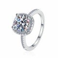 wholesale S925 Sterling Silver 1-carat Classic Square Solitaire High-end Moissanite Ring for Women, Niche Jewelry Silver Accessories-0-3