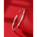 wholesale 999 Sterling Silver Mobius Strip Bracelet for Women, Small Niche Design, Solid Circle, Open-Ended Silver Bangle-0-3