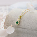 wholesale [9K Gold] Yili Jewelry Wholesale Supplier of Japanese Retro Design Style Moissanite and Emerald Necklaces-0-2