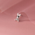 wholesale S925 Sterling Silver Small Rabbit Diamond Inlaid Stud Earrings, Simple and Elegant, Forest Style, Fresh and Delicate, for Women, M03645-0-2