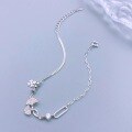 wholesale S925 Sterling Silver Maker's Broken Silver Diamond-Inlaid Apricot Leaf Bracelet, Fashionable and Elegant High-End Jewelry Gift for Girlfriend or Best Friend-0-3