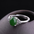 wholesale With 925 Silver, an adjustable jadeite ring with an appraisal certificate, suitable for vintage qipao and Hanfu styles-0-2