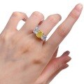 wholesale S925 metal set with 7*9 yellow high-carbon diamond,-0-4
