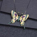 wholesale S925 Silver Designer Brooch Pendant Two-Way Butterfly Design High-End with Natural Amethyst Necklace Pendant-0-3