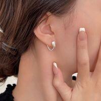 wholesale S925 Sterling Silver French-style Elegant Oval Hoop Earrings for Women, New Trendy High-end Fashion Earrings-Sterling silver