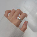 wholesale S925 full diamond butterfly open ring, Korean style minimalist and elegant women's jewelry R00339-0-1