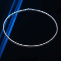 925 Silver 2mm 3-Point Moissanite Single Row Four-Prong Full Diamond Pendant Necklace-0-0
