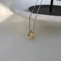 wholesale S925 Sterling Silver Double Circle Necklace, New Women's Simple and Light Luxury Double Circle Collarbone Chain Fashion Necklace-0-0