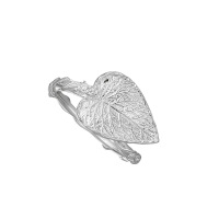 wholesale S925 Sterling Silver 396 Leaf Vein Texture Micro-Pavé Diamond Ring Women's Minimalist Style Small Vine Branch Design Silver Ring-Platinum [No. 14/Adjustable] Opening adjustable