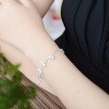 wholesale S925 silver Korean-style new fashion silver-plated elegant star bamboo knot sand bead bracelet for women ankle chain New arrival-0-3