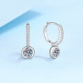 wholesale PT950 gold-plated 925 sterling silver round cluster moissanite stud earrings, factory wholesale in stock-0-2