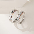 wholesale Sterling silver engraved couple rings DIY custom laser engraving matching pair for men and women-0-2