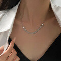 wholesale S925 Sterling Silver Women's Necklace With Fashionable Design, Shimmering, Small Aesthetic, Multi-layer Fringe Collarbone Chain-0-3
