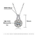 Sterling Silver Moissanite Sunflower Pendant Necklace, Cross-Border Fashion Design-0-1
