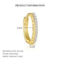 wholesale S925 Sterling Silver European and American Fashion Personalized Triangle Ear Studs Women's French Minimalist Luxury Versatile Cross-Border Earrings Wholesale-1# Gold/Single 925 Silver