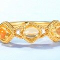 wholesale S925 Sterling Silver New Japanese Light Luxury Style Synthetic Citrine Ring, Fashionable and Versatile, Wholesale from Manufacturer-0-4
