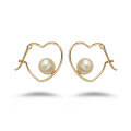 wholesale S925 Silver Plated 14k Gold Small Niche High-end Sweet Style Heart Pearl Earrings-0-5