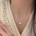 wholesale S925 Sterling Silver Classic Korean Minimalist Choker Necklace for Women with Heart Pendant, Versatile and Elegant-0-2