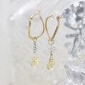 wholesale S925 Sterling Silver Gold Plated Two-Tone Dunli Jewelry Swallow Desert Citrine Earrings, Spring New Arrival, Versatile Fashion Earrings-0-0