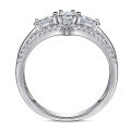 wholesale S925 Sterling Silver Micro-Paved Zirconia Oval-Cut Simulated Diamond Ring for Women's Wedding Engagement Ring-0-2
