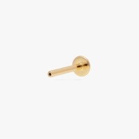 wholesale S925 Sterling Silver 8mm Long Internal Thread Piercing Post + Flat Base Threaded Cartilage Ear Stud Accessories-Single gold