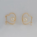 wholesale S925 Silver Plated 14k Gold Small Niche High-end Sweet Style Heart Pearl Earrings-0-1
