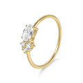 wholesale S925 Sterling Silver Plated Moissanite Golden Dawn Series Small Index Finger Ring, A Popular Cross-Border Gift for Women-0-4