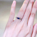 wholesale S925 Sterling Silver New 4*6mm Sapphire Oval Ring for Women, Exquisite and Versatile Style-0-3