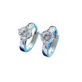wholesale New 925 Silver Jewelry Classic High-End Four-Prong D Color 50-Point Stud Earrings and Ear Clips-0-4