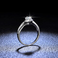 Silver D Color Moissanite Flower Ring, 1 Carat, Live Stream Wholesale-0-0