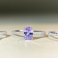 wholesale S925 Sterling Silver 1ct Oval Purple Diamond Paraiba Pigeon Egg Ring for Women Factory Direct Wholesale-0-4