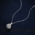 925 Silver Pendant with 1ct Moissanite, Women's Jumping Heart Necklace-0-1