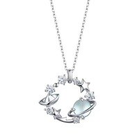 wholesale 925 Silver Chao Xiaobai Love Planet Necklace Women's Ins Fashion Minimalist Luxury Small Design High-End Versatile Choker-xb1335-Planet Fantasy Necklace