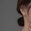 wholesale S925 Sterling Silver Synthetic Pearl Double Layer Bar Earrings Sweet and Unique Elegant Women's Ear Jewelry M02309-0-1