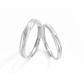 wholesale 925 Sterling Silver Twin Knot Couple Rings, Men and Women Small Unique Design Sense Light Luxury Open-Ended Matching Rings for 520 Gift for Girlfriend-0-4