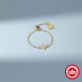 wholesale S925 Sterling Silver Adjustable Clover Diamond Accent Chain Index Finger Ring-0-2