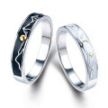 wholesale 18K gold high-end design new enamel color ring couple-style niche 9K men's and women's wedding bands-0-4