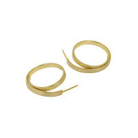 wholesale S925 Sterling Silver Geometric Minimalist Versatile Brushed Finish Light Luxury Earrings for Women-18K gold [with sterling silver ear plugs]  925 silver