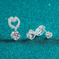 S925 Sterling Silver Moissanite Stud Earrings for Women-0-1