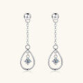 wholesale S925 Sterling Silver Korean Design Water Drop Moissanite Earrings Women Small Freshness Minimalist Dangling Ear Accessories Trendy Fashion-0-1