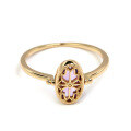 wholesale 925 Silver Gold-Plated Japanese Retro Amethyst Hollow Floral Pattern Ring, Reversible Design Women's Wholesale-0-3