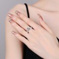 S925 Sterling Silver Four-Prong 1-Carat Moissanite Ring for Women-0-2