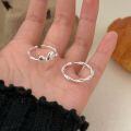 wholesale S925 Sterling Silver Holding Constant Love Heart Ring for Women, Light Luxury Minimalist Fashion Woven Cross Band Ring, Aloof Style New-0-2