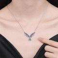 S925 Sterling Silver Moissanite French Luxury Necklace, 1-Carat D Color, Wholesale for Women-0-2