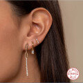 wholesale S925 Sterling Silver French Baguette Earrings with Zirconia,。-0-1