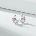 wholesale 999 Sterling Silver Ginkgo Leaf Earrings for Women, Summer Earrings New Small Design High-End Sense White Mother-of-Pearl Earrings-0-5